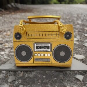 Lol Surprise Ooh la la Textured Gold Heavy Plastic Boombox Tote/Storage Bag/Box‎